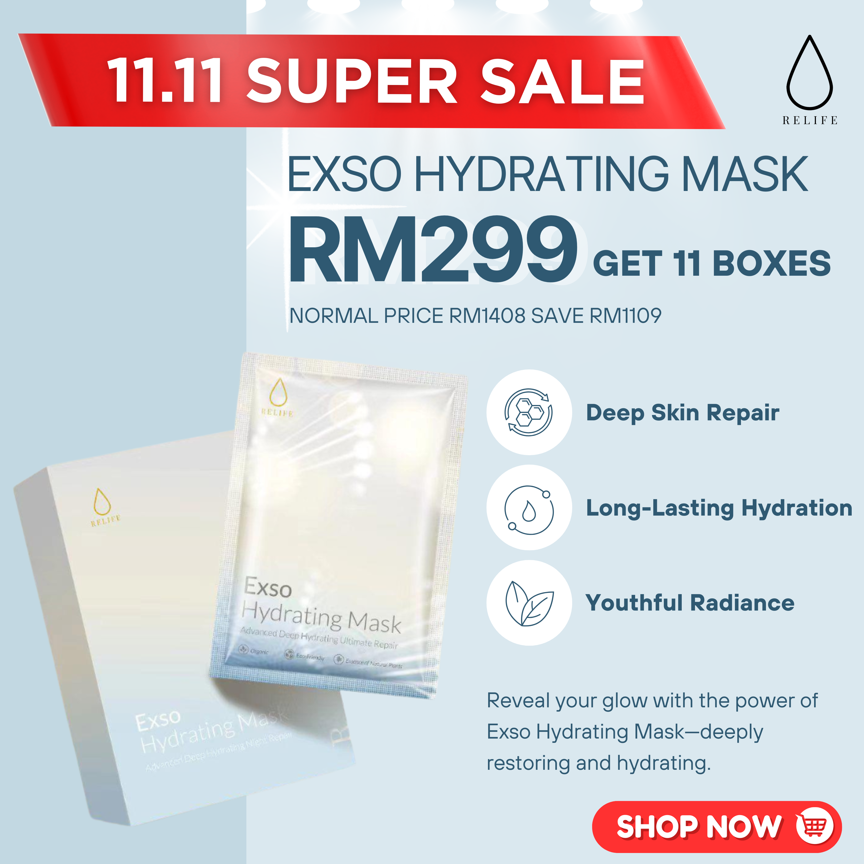 Exso Water Exso Hydrating Mask (5pcs) – Reliv